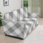 Grey Argyle Pattern Print Sofa Cover