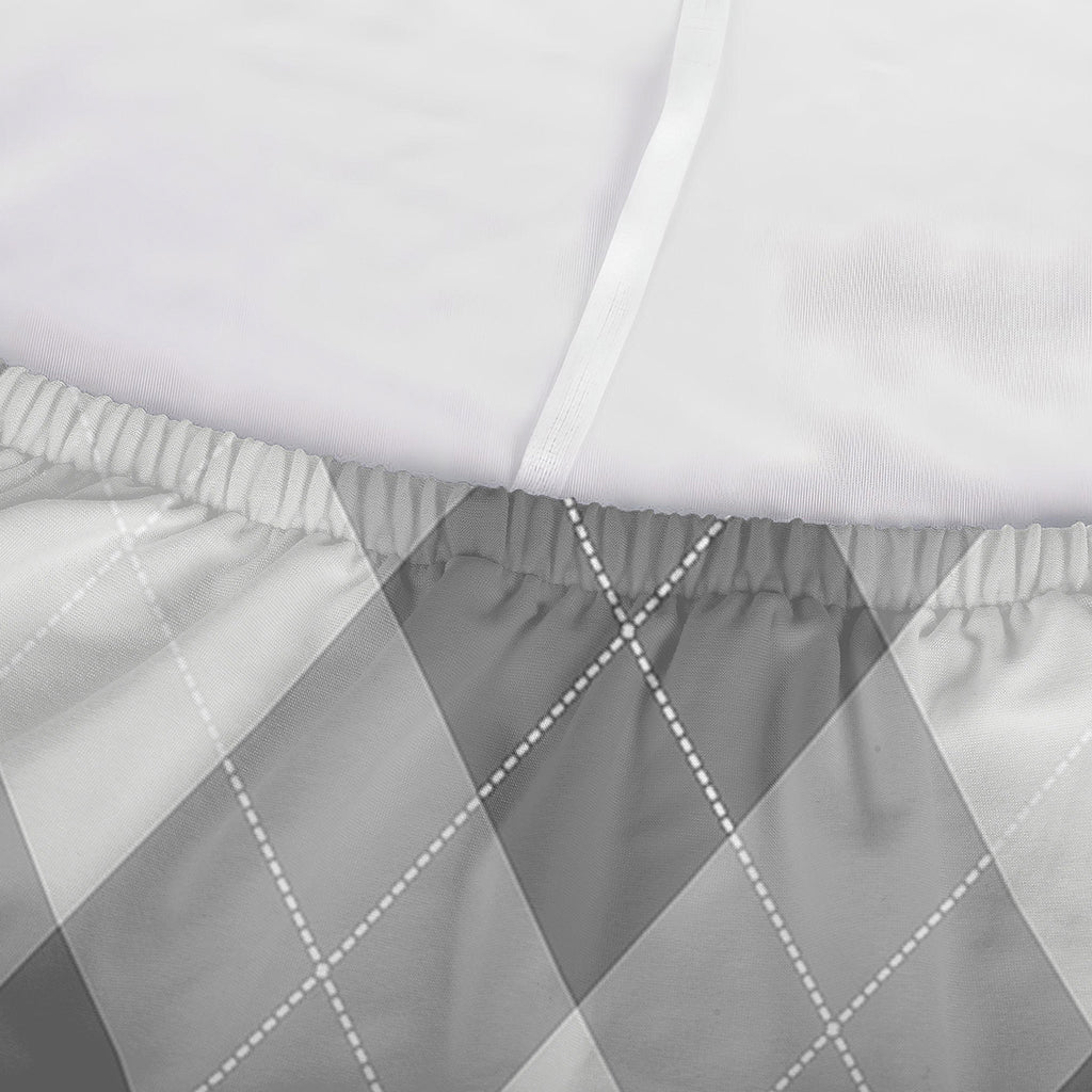 Grey Argyle Pattern Print Sofa Cover