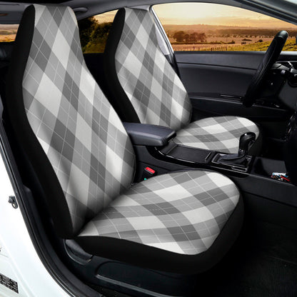 Grey Argyle Pattern Print Universal Fit Car Seat Covers