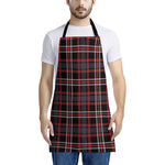 Grey Black And Red Scottish Plaid Print Apron
