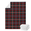 Grey Black And Red Scottish Plaid Print Blanket