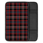 Grey Black And Red Scottish Plaid Print Car Center Console Cover