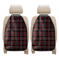 Grey Black And Red Scottish Plaid Print Car Seat Organizers