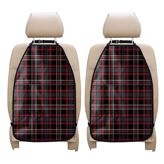 Grey Black And Red Scottish Plaid Print Car Seat Organizers