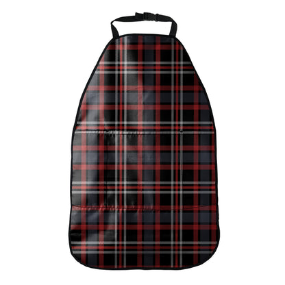Grey Black And Red Scottish Plaid Print Car Seat Organizers