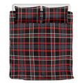 Grey Black And Red Scottish Plaid Print Duvet Cover Bedding Set