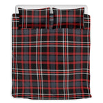 Grey Black And Red Scottish Plaid Print Duvet Cover Bedding Set