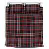 Grey Black And Red Scottish Plaid Print Duvet Cover Bedding Set