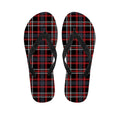 Grey Black And Red Scottish Plaid Print Flip Flops