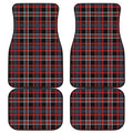 Grey Black And Red Scottish Plaid Print Front and Back Car Floor Mats