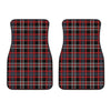 Grey Black And Red Scottish Plaid Print Front Car Floor Mats