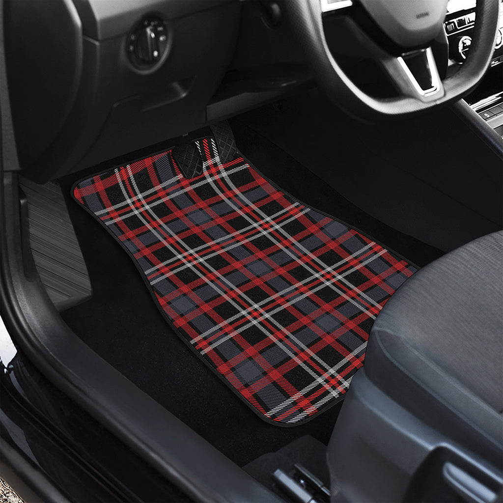 Grey Black And Red Scottish Plaid Print Front Car Floor Mats