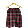 Grey Black And Red Scottish Plaid Print Men's Shorts