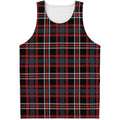 Grey Black And Red Scottish Plaid Print Men's Tank Top