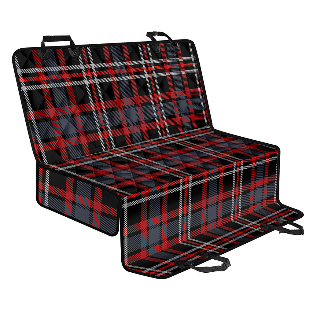 Grey Black And Red Scottish Plaid Print Pet Car Back Seat Cover