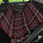 Grey Black And Red Scottish Plaid Print Pet Car Back Seat Cover