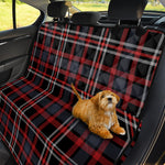 Grey Black And Red Scottish Plaid Print Pet Car Back Seat Cover