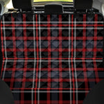 Grey Black And Red Scottish Plaid Print Pet Car Back Seat Cover