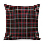 Grey Black And Red Scottish Plaid Print Pillow Cover