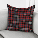 Grey Black And Red Scottish Plaid Print Pillow Cover