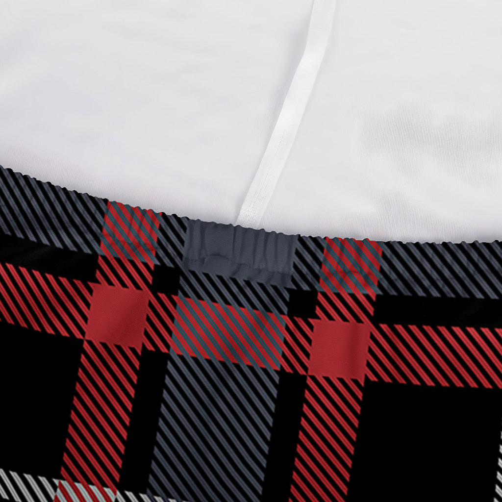 Grey Black And Red Scottish Plaid Print Sofa Cover