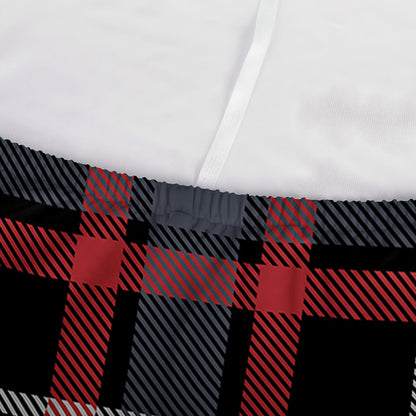 Grey Black And Red Scottish Plaid Print Sofa Cover