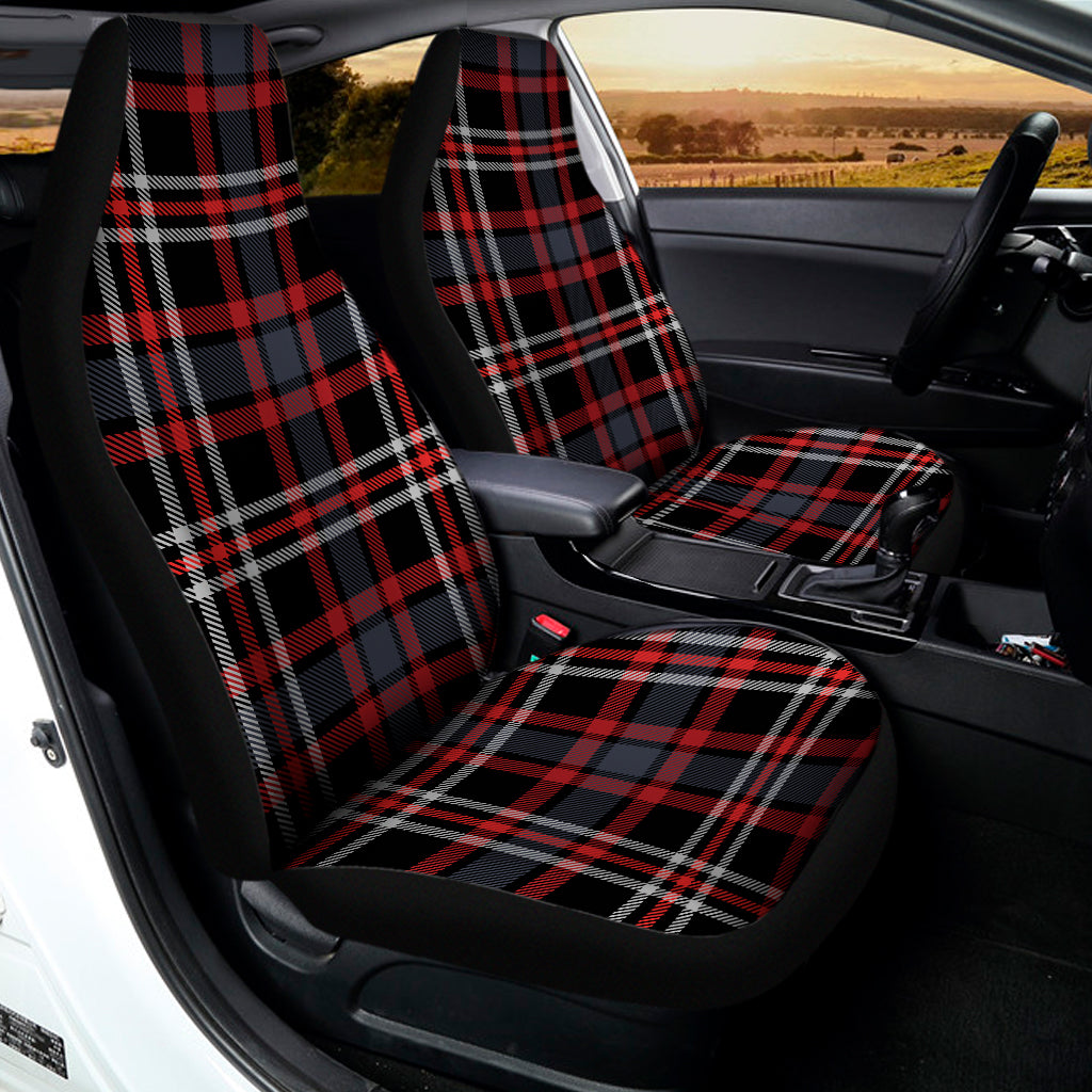 Grey Black And Red Scottish Plaid Print Universal Fit Car Seat Covers