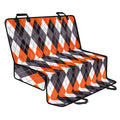 Grey Black Orange And White Argyle Print Pet Car Back Seat Cover