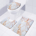 Grey Bronze Marble Print 3 Piece Bath Mat Set