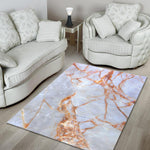 Grey Bronze Marble Print Area Rug GearFrost