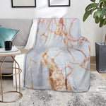 Grey Bronze Marble Print Blanket