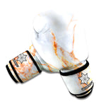 Grey Bronze Marble Print Boxing Gloves