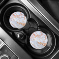 Grey Bronze Marble Print Car Coasters