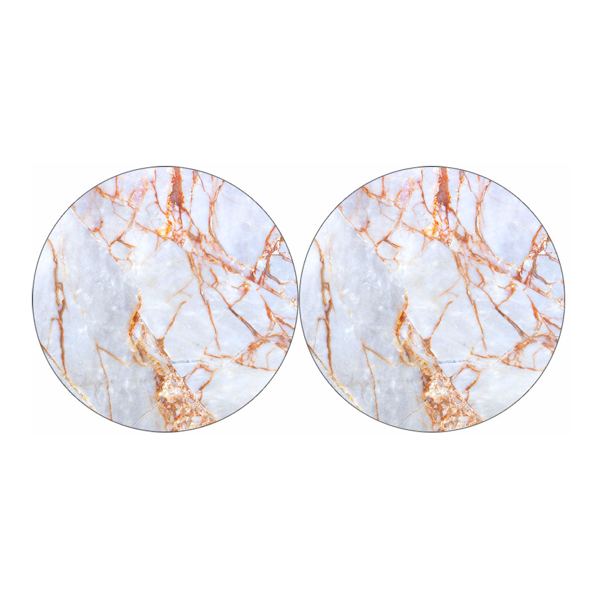 Grey Bronze Marble Print Car Coasters