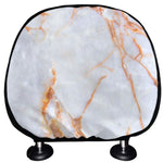 Grey Bronze Marble Print Car Headrest Covers