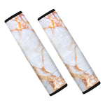 Grey Bronze Marble Print Car Seat Belt Covers