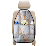 Grey Bronze Marble Print Car Seat Organizers