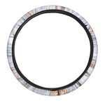 Grey Bronze Marble Print Car Steering Wheel Cover
