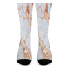 Grey Bronze Marble Print Crew Socks