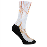 Grey Bronze Marble Print Crew Socks