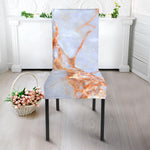 Grey Bronze Marble Print Dining Chair Slipcover