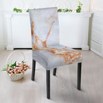 Grey Bronze Marble Print Dining Chair Slipcover