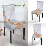 Grey Bronze Marble Print Dining Chair Slipcover