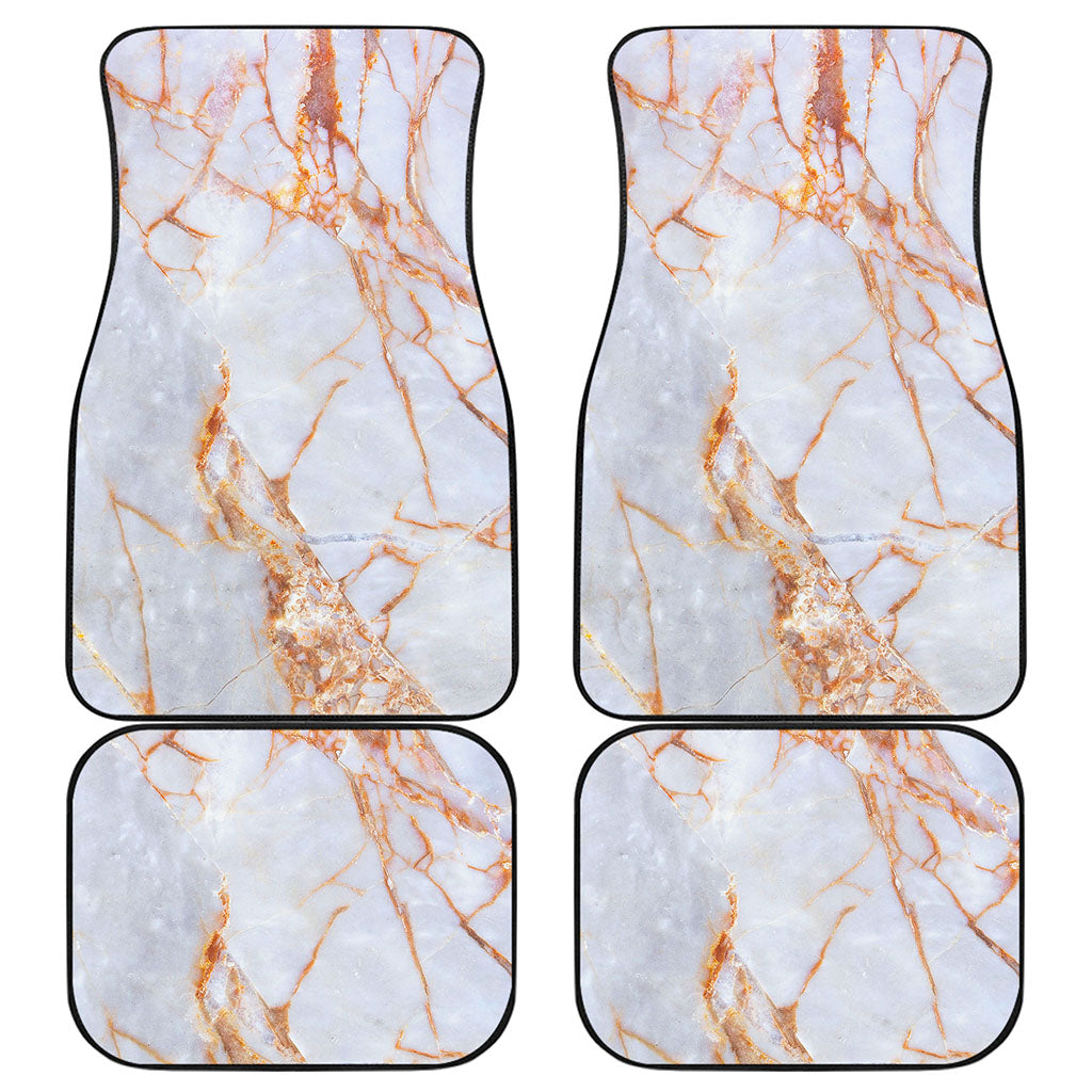 Grey Bronze Marble Print Front and Back Car Floor Mats