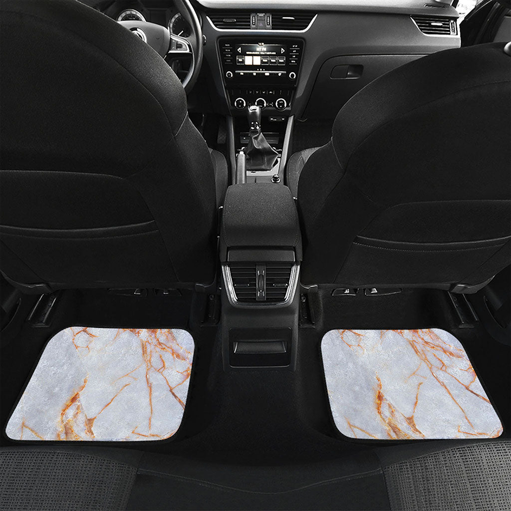 Grey Bronze Marble Print Front and Back Car Floor Mats