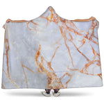 Grey Bronze Marble Print Hooded Blanket