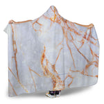 Grey Bronze Marble Print Hooded Blanket