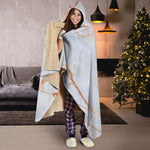 Grey Bronze Marble Print Hooded Blanket