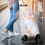 Grey Bronze Marble Print Luggage Cover GearFrost