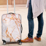 Grey Bronze Marble Print Luggage Cover GearFrost